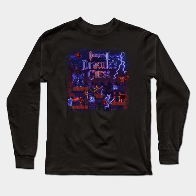 Curse Vania Dracula's Castle 3 Long Sleeve T-Shirt by Kari Likelikes